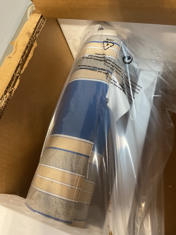 Photo 1 of ADVANING 14'x10' Motorized Patio Retractable Awning | Luxury Series | Premium Quality, 100% Solution-Dyed European Acrylic UV Sun Shade, Color: Ocean Blue Stripes, EA1410-A447H2