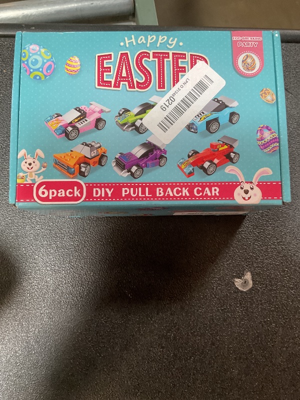 Photo 1 of 6 Pcs Pre Filled Easter Eggs Car Easter Basket Stuffers Filled with Pull-Back Race Car for Kids School Party Easter Egg Hunt Supplies Classroom Prizes for Boys Girls