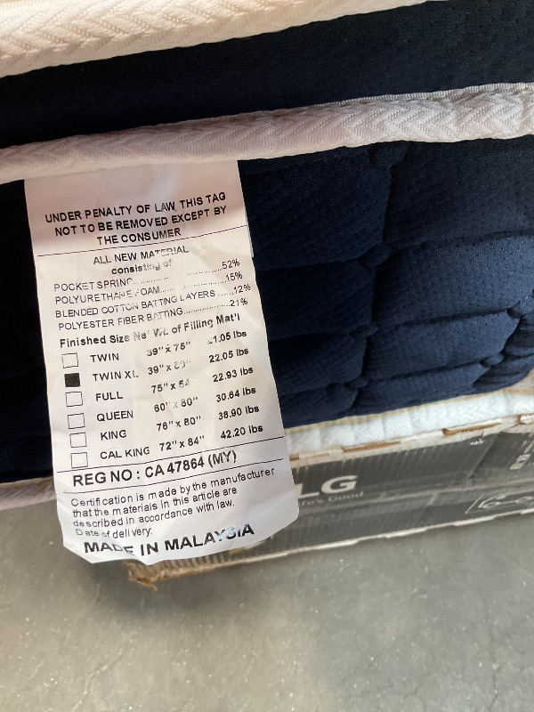 Photo 1 of **DIRTY FROM TRANSPORT **Coolvie 12 Inch Twin XL Mattress, Hybrid XL Twin Mattress