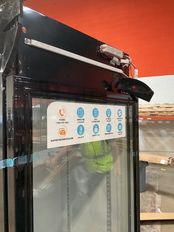 Photo 1 of **COSMETIC DAMAGE/ STILL FUNCTIONAL **Commercial Merchandiser Refrigerators, Beverage Display Fridge, 24 Inch Drink Fridge, Beverage Refrigerator Cooler with Lightbox, Drink Refrigerator Glass Single Door, Shop Restaurant Fan Cooling