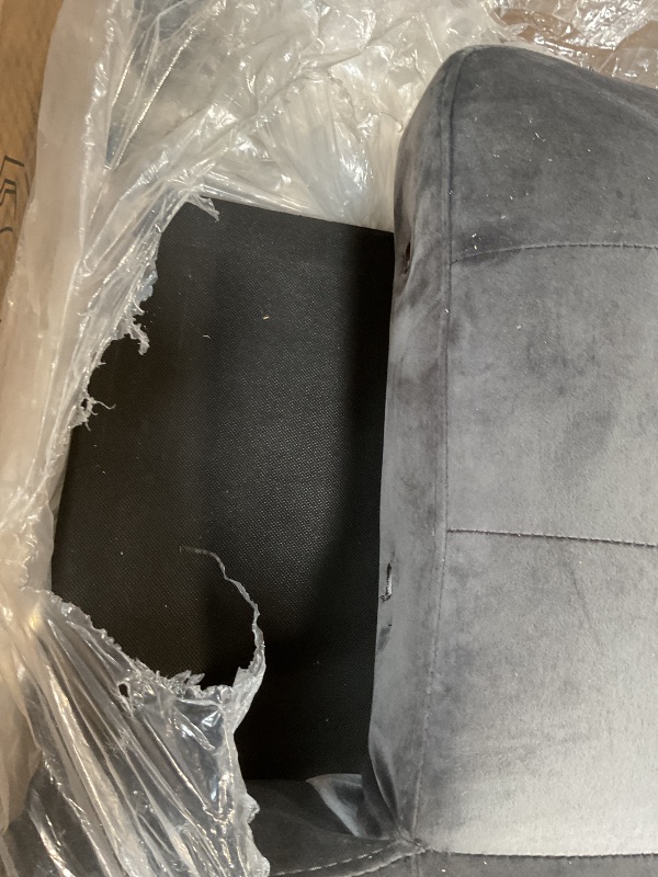 Photo 1 of **SELLING FOR PARTS. TWO CUSHIONS **Shintenchi Futon Sofa Bed, Velvet Foldable Couch Reclining Sleeper w/Removable Armrests, Upholstered Loveseat w/Folding Cup Holders for Home, Office, Dark Gray