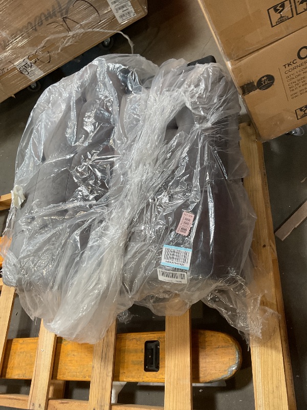 Photo 1 of **SELLING FOR PARTS. TWO CUSHIONS **Shintenchi Futon Sofa Bed, Velvet Foldable Couch Reclining Sleeper w/Removable Armrests, Upholstered Loveseat w/Folding Cup Holders for Home, Office, Dark Gray