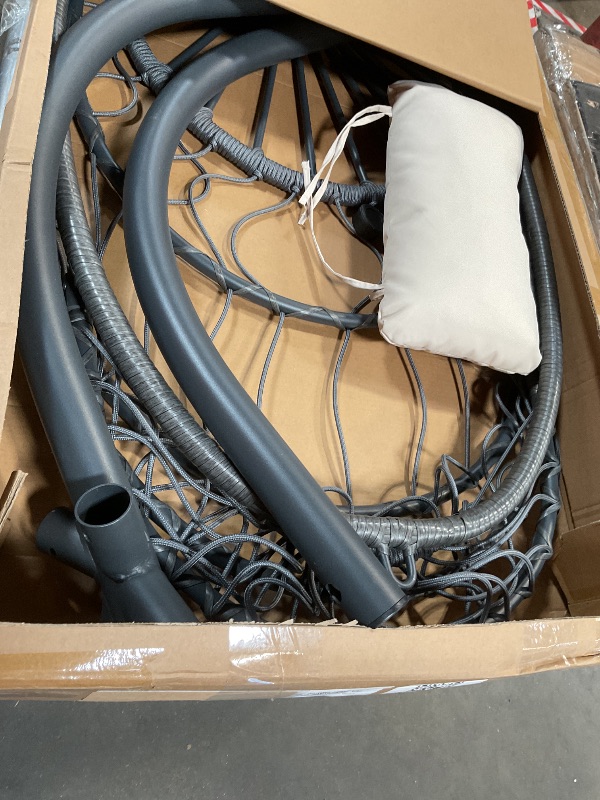 Photo 1 of **MISSING THE LEGS/ BASE / SELLING FOR PARTS**HWB Hanging Egg Chair with Stand, Patio Wicker Hammock Egg Swing Chair with Cushion for Bedroom Garden Indoor Outdoor (Beige)