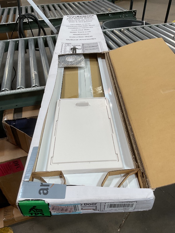Photo 1 of Ideal Pet Products Aluminum Pet Patio Door, Adjustable Height 77-5/8" to 80-3/8", 7" x 11-1/4" Flap Size, White