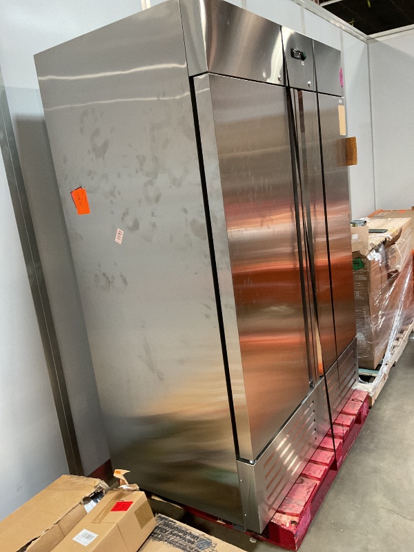 Photo 1 of **DIRTY / SCUFFS/ AND SCRATCHES**54"W 2 Door Commercial Freezer Stainless Steel Fan Cooling 49 Cu.ft Freezer for Restaurant Bar Shop