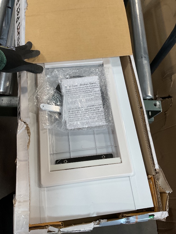 Photo 1 of Ideal Pet Products Aluminum Pet Patio Door, Adjustable Height 77-5/8" to 80-3/8", 7" x 11-1/4" Flap Size, White