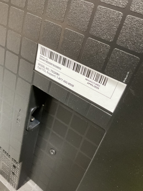 Photo 1 of **SELLING FOR PARTS. NO REMOTE. NO POWER CORD***75 inch non-functional television. 