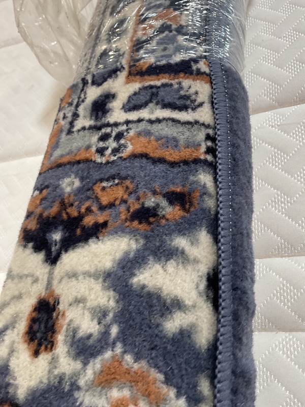 Photo 1 of **DIRTY FROM TRANSPORT **Home Dynamix Premium Sakarya Traditional Medallion Border Area Rug, Country Blue, 5'2"x7'4" Rectangle