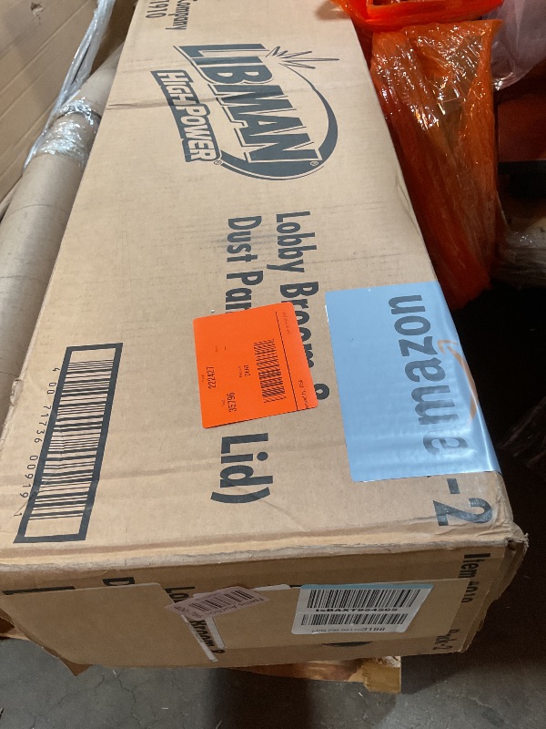 Photo 1 of **SELLING FOR PARTS** Dust pan holder piece broken. Dust pan and broom still good.**Libman Commercial 919 Lobby Dust Pan and Broom  (Open Lid), Black/Red 