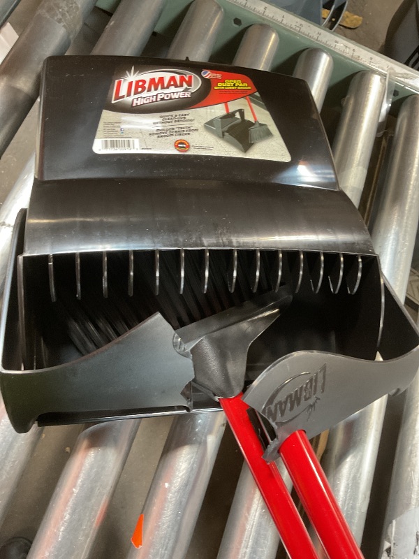 Photo 1 of **SELLING FOR PARTS** Dust pan holder piece broken. Dust pan and broom still good.**Libman Commercial 919 Lobby Dust Pan and Broom  (Open Lid), Black/Red 