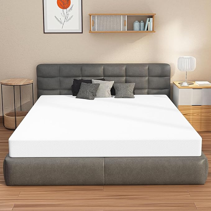 Photo 1 of 6 Inch Queen Mattress Memory Foam Mattress Gel Mattress Bed-in-a-Box CertiPUR-US Certified for Cooler Sleep Pressure Relief Breathable Comfortable Bed Mattress,80”x60”x6”