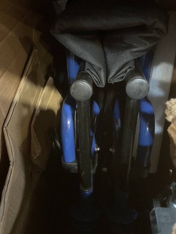 Photo 1 of **MISSING ONE OF FOOTREST**Drive Medical Blue Streak Wheelchair with Flip Back Desk Arms, Elevating Leg Rests, 16 Inch Seat
