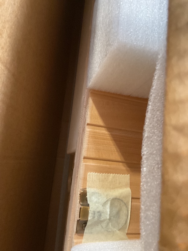 Photo 1 of **3 BOXES**WOODBRIDGE Infrared Home Sauna Room 1 Person Hemlock Wooden Indoor Sauna,7 Carbon 1560W/120V Heaters,with Led Color Therapy Light,Bluetooth Speaker,Tempered Glass,Touch-Tone Keypad and A Top Vent