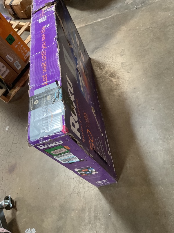 Photo 1 of **SELLING FOR PARTS**Roku Smart TV 2025 – 50-Inch Select Series, 4K HDR TV – RokuTV with Enhanced Voice Remote – Flat Screen LED Television with Wi-Fi for Streaming Live Local News, Sports, Family Entertainment