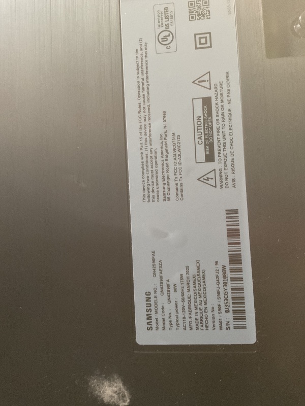 Photo 1 of **SELLING FOR PARTS. TURNS ON. NO VISUAL. AUDIO STILL GETS THROUGH**Samsung 42-Inch Class OLED S90F 4K Smart TV (2025 Model) NQ4 AI Gen3 Processor, 4K AI Upscaling Pro, OLED HDR +, Motion Xcelerator 144Hz, Samsung Vision AI, Alexa Built-in