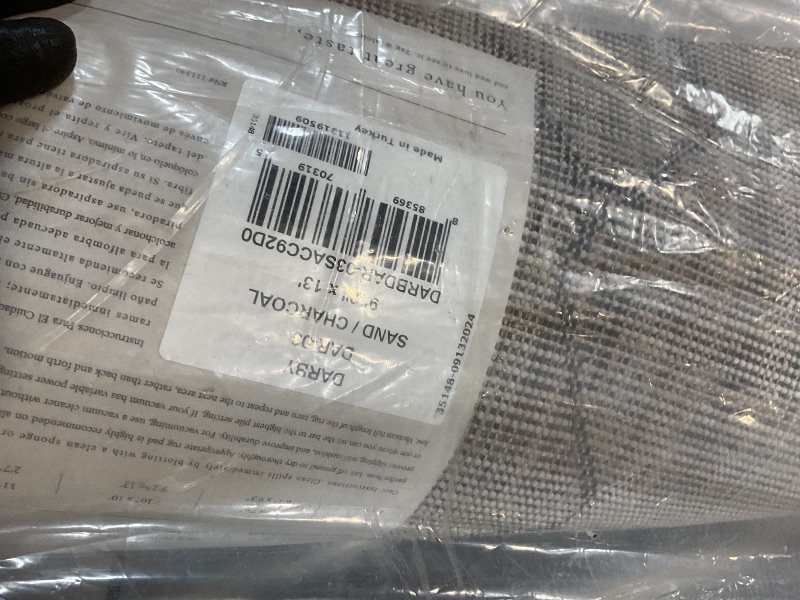 Photo 1 of **DIRTY FROM TRANSPORT **Loloi Darby Collection DAR-03 Sand/Charcoal 9'-2" x 13' Area Rug