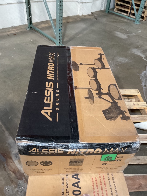 Photo 1 of **SELLING FOR PARTS AS PARTIAL SET**Alesis Nitro Max Kit Electric Drum Set with Quiet Mesh Pads, 10" Dual Zone Snare, Bluetooth, 440+ Authentic Sounds, Drumeo, USB MIDI, Kick Pedal