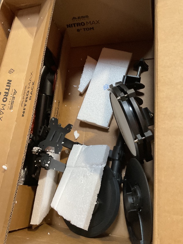 Photo 1 of **SELLING FOR PARTS AS PARTIAL SET**Alesis Nitro Max Kit Electric Drum Set with Quiet Mesh Pads, 10" Dual Zone Snare, Bluetooth, 440+ Authentic Sounds, Drumeo, USB MIDI, Kick Pedal