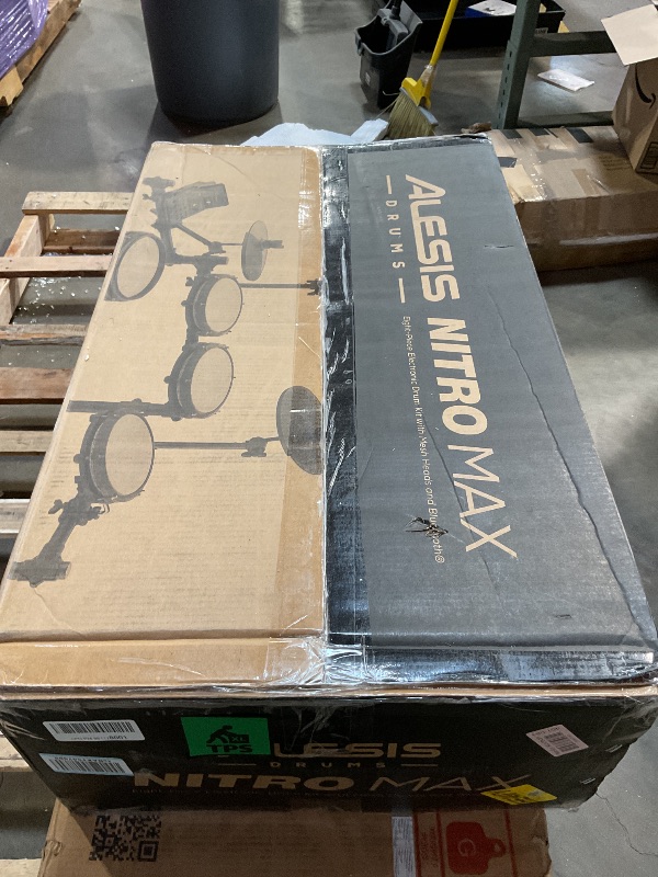 Photo 1 of **SELLING FOR PARTS AS PARTIAL SET**Alesis Nitro Max Kit Electric Drum Set with Quiet Mesh Pads, 10" Dual Zone Snare, Bluetooth, 440+ Authentic Sounds, Drumeo, USB MIDI, Kick Pedal