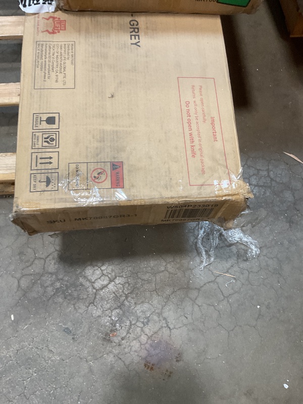 Photo 1 of **SELLING AS PARTS IN PARTIAL SET. ONE BOX MISSING**KEIKI Twin Size Low loft Bed with Pull-Out Desk, Rubber Wood Loft Bed with Storage Cabinets & Drawers & Shelves, Low Twin Bed for Kids, Grey