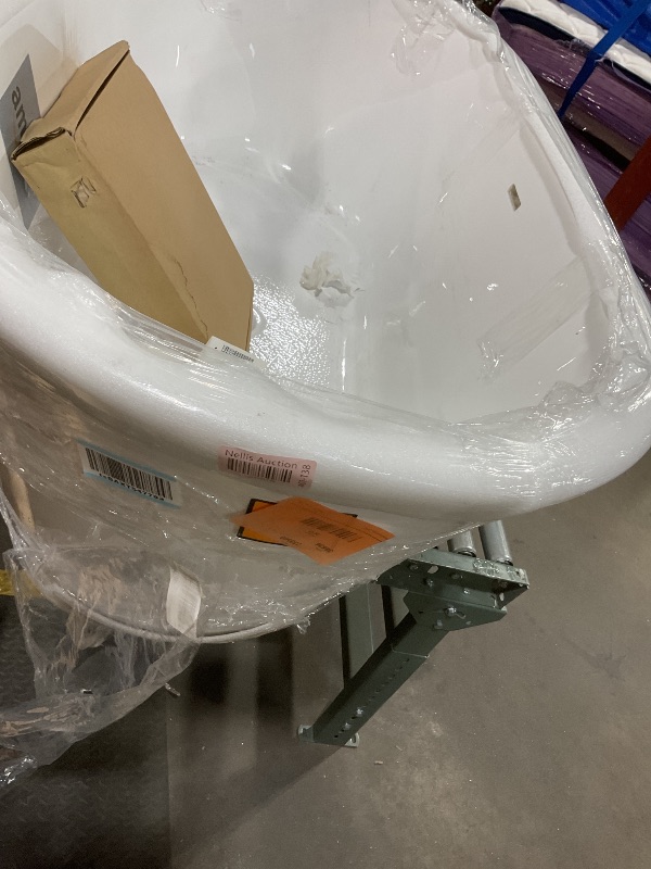 Photo 1 of ** SEE CLERK NOTES** WOODBRIDGE BTA1514-MB-Drain &O+ Pillow Bathtub, Black