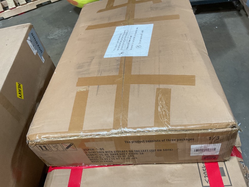 Photo 1 of **ONE BOX OF 3. SELLING AS PARTS IN PARTIAL SET**Shintenchi 110" Sectional Couches for Living Room,4 Seat U Shape Modular Couch with Thick Cushion & Soft Backrest,Upholstered Sofa Couch with Double Chaise,Dark Grey