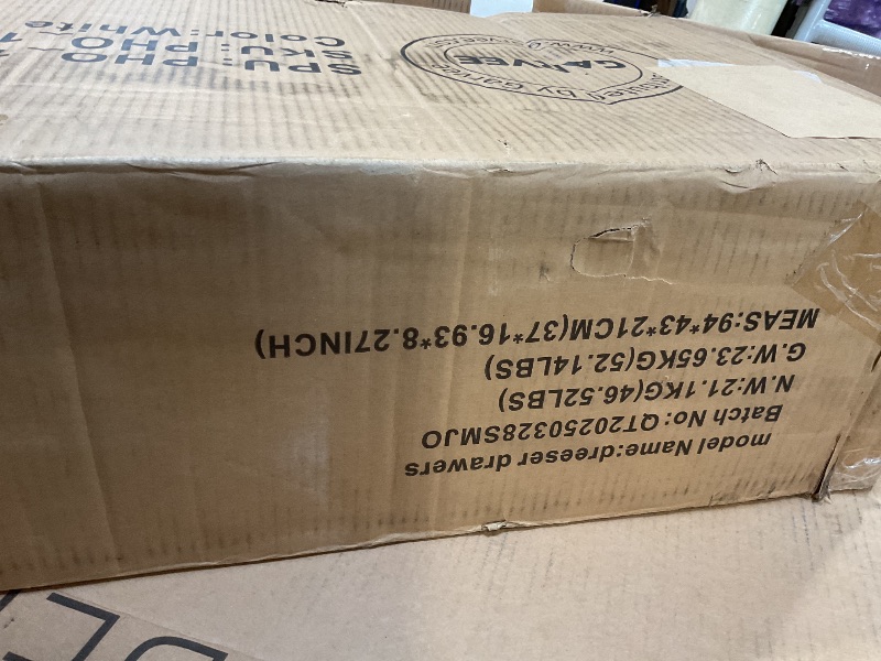Photo 1 of **SELLING FOR PARTS AS PARTIAL SET. BOX OF DRAWER PARTS**Patikuin 10 Drawer Dresser TV Stand for 65 70 75 Inch Tv, 63" W Long Fabric Dresser Entertainment Center, Chest of Drawers Dresser for Bedroom with Led Lights & Power Outlets