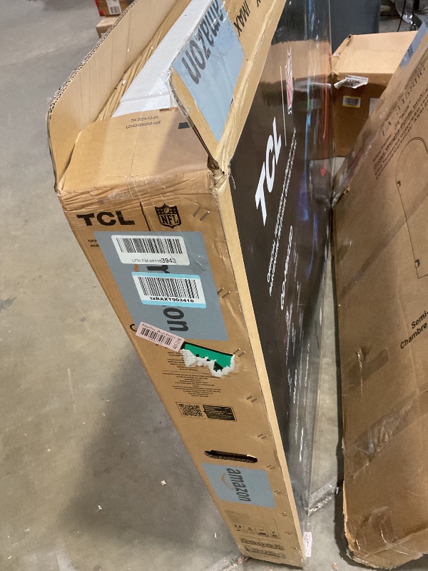 Photo 1 of **SELLING FOR PARTS. MAJOR DAMAGE**TCL 75-Inch Class QM6K Series QD-Mini LED 4K UHD Google Smart TV Best Value Mini-LED TV - QLED, 144hz, 288hz Gaming Rate, High Contrast Screen, Onkyo Audio, Dolby Atmos (75QM6K, 2025 Model)