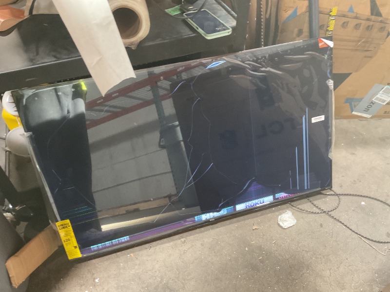 Photo 1 of **SELLING FOR PARTS.MAJOR DAMAGE . MISSING REMOTE. MISSING STANDS.**TCL 43-Inch Class S3 1080p LED Smart TV with Roku TV (43S350R