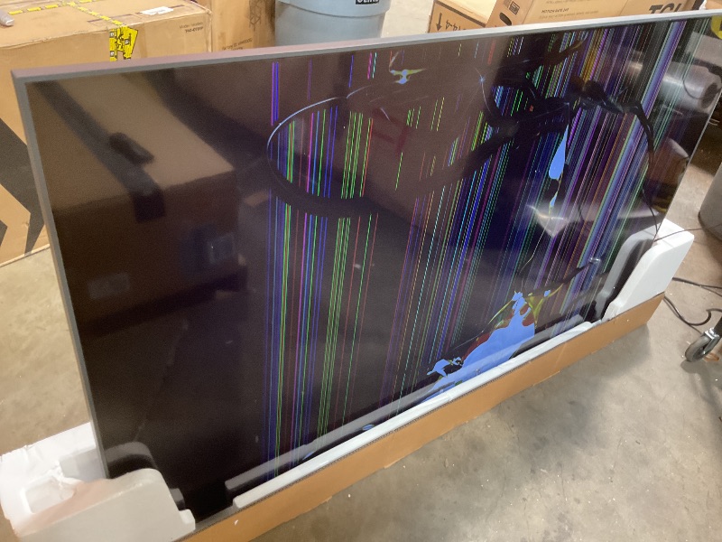 Photo 1 of **SELLING FOR PARTS. MAJOR DAMAGE **LG 75-Inch Class UHD AI 4K UA77 Series Smart TV w/AI Sound Pro, HDR10, 4K Super Upscaling, Filmmaker Mode, Wow Orchestra, Compatible with Alexa (75UA7700PUA, 2025)