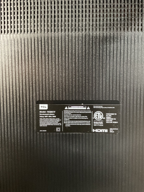 Photo 1 of ****DAMAGED TELEVISION PARTS ONLY!****TCL 75-Inch Class Q65 QLED 4K Smart TV with Fire TV (75Q651F, 2024 Model), Dolby Vision, HDR PRO+, Dolby Atmos, Alexa Built-in with Voice Remote, Apple AirPlay 2 Compatibility, Streaming Television