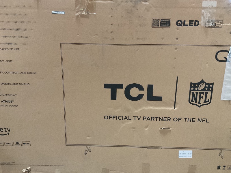 Photo 1 of ****DAMAGED TELEVISION PARTS ONLY!****TCL 75-Inch Class Q65 QLED 4K Smart TV with Fire TV (75Q651F, 2024 Model), Dolby Vision, HDR PRO+, Dolby Atmos, Alexa Built-in with Voice Remote, Apple AirPlay 2 Compatibility, Streaming Television