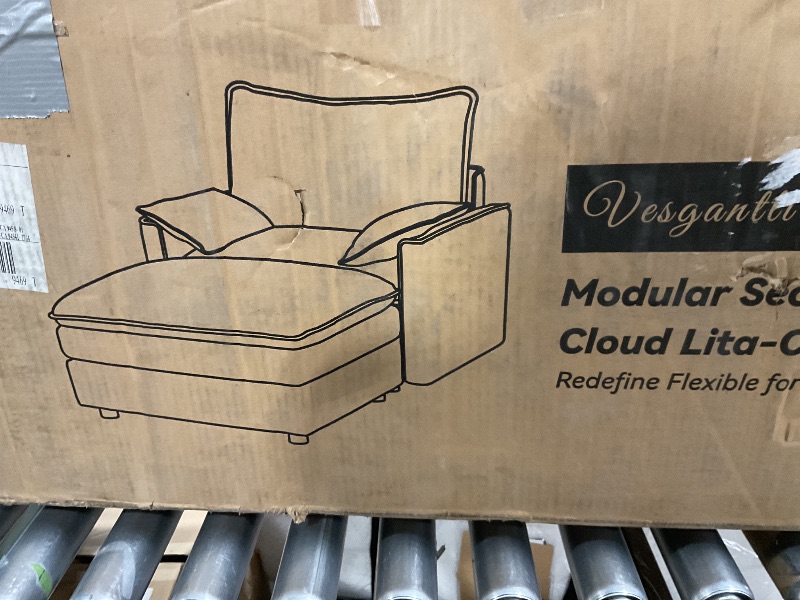 Photo 1 of ****NOT A COMPLETE SET****Vesgantti 108" Modular Sectional Sofa, Comfy Cloud Couch with Movable Ottoman Deep Seat Chenille L Shaped Modular Sofa, Sectional Couches for Living Room, Bedroom and Apartment, Beige