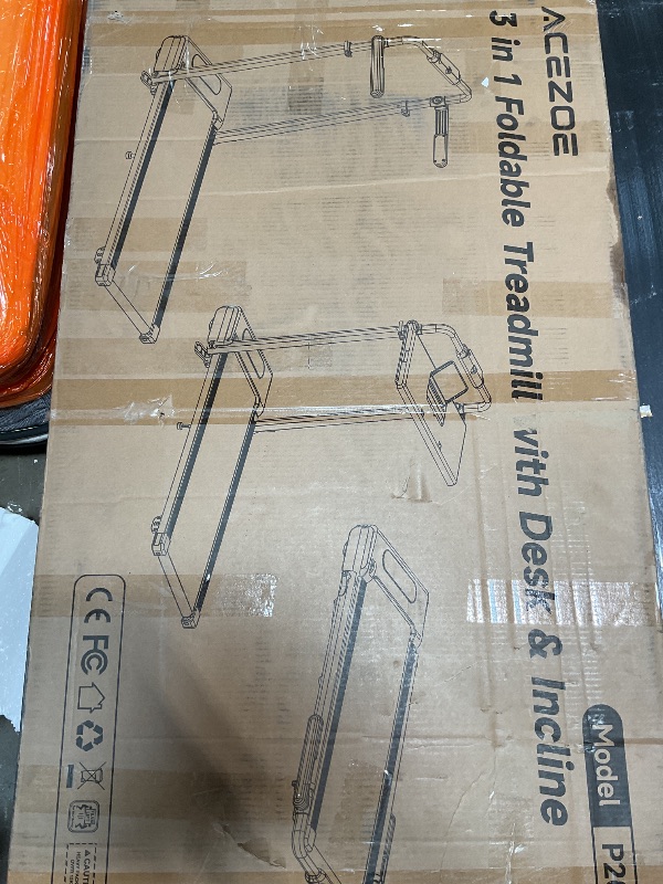 Photo 1 of Acezoe 3 in 1 Under Desk Treadmill with 10% Incline, Walking Pad Treadmill with Removable Desk Workstation, Adjustable Height for Different Need, Foldable for Home Small Office