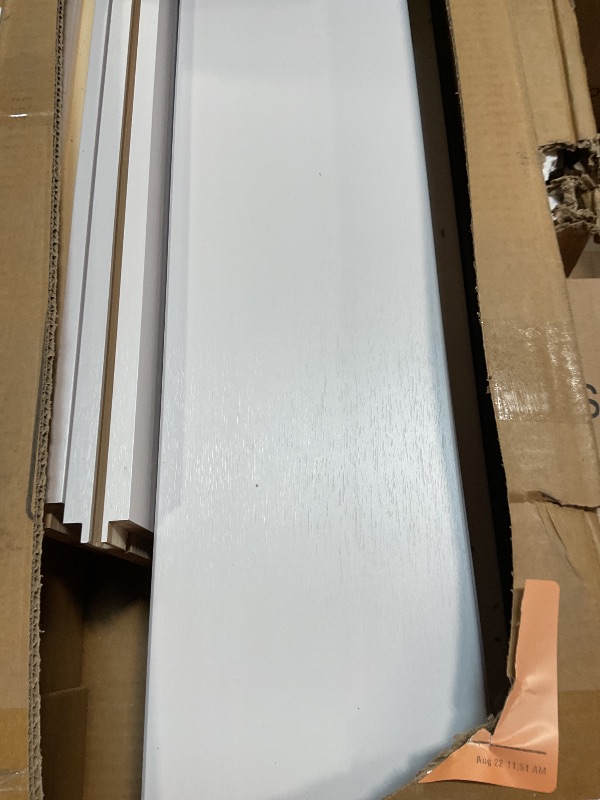 Photo 1 of ALAMEDADT 36''x84'' Sliding Barn Door with 6.6 Ft Barn Door Hardware Kit& Handle& Floor Guides,Pre-Drilled Holes Easy Assembly - Include Installation Manual, Water-Proof PVC Surface, H-Frame, White