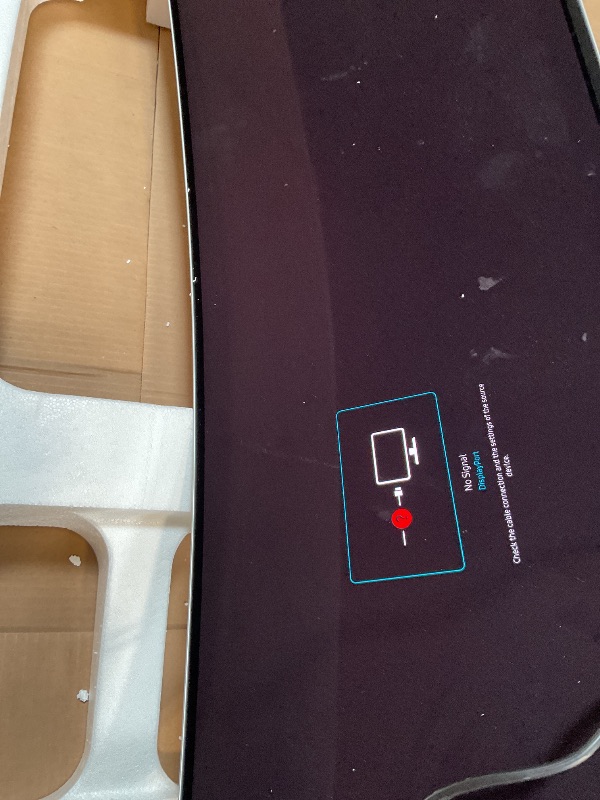 Photo 1 of **MINOR SCRATCHES FRONT AND BACK/ALSO MISSING CABLES** Samsung 49" Odyssey OLED (G93SC) Series Curved Gaming Monitor w QD-OLED, 240Hz, 0.03ms, DQHD, G-Sync Compatible, AMD FreeSync Premium Pro,Height Adjustable Stand,3 Yr Warranty,LS49CG932SNXZA