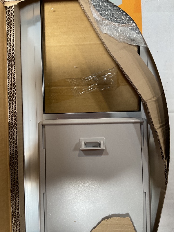Photo 1 of Ideal Pet Products Aluminum Pet Patio Door, Adjustable Height 77-5/8" to 80-3/8", 7" x 11-1/4" Flap Size, Mill/Silver