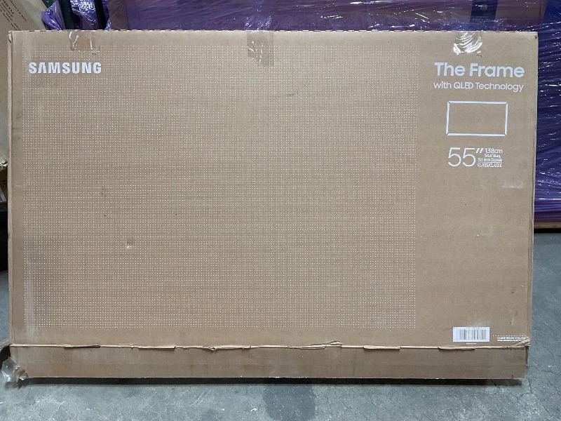 Photo 1 of ****DAMAGED UNWORKING TELEVISION PARTS ONLY****  SAMSUNG 55-Inch Class QLED 4K LS03D The Frame Series Quantum HDR Smart TV w/Dolby Atmos, Art Mode, Anti-Reflection, Customizable Frame, Slim Fit Wall Mount with Alexa Built-in (QN55LS03D, 2024 Model)
