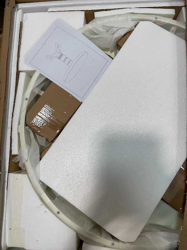 Photo 1 of ****THIS ITEM IS LISTED AS 1/2 BOXES. ONE BOX IS MISSING!**** FurnitureR Dining Table Solid Wood with Round Tabletop and Study Legs, 35.8 Inches, White