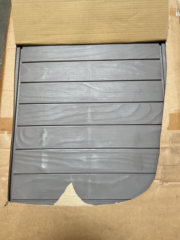 Photo 1 of **FOR PARTS/ BROKEN NEAR CONNECTORS** VEVOR Deck Box, 120 Gallon Outdoor Storage Box, 56.3" x 26.6" x 23.8", Waterproof PP Deckbox with Aluminum Alloy Padlock, for Patio Furniture,Garden Tools, Outdoor Cushions, Gray