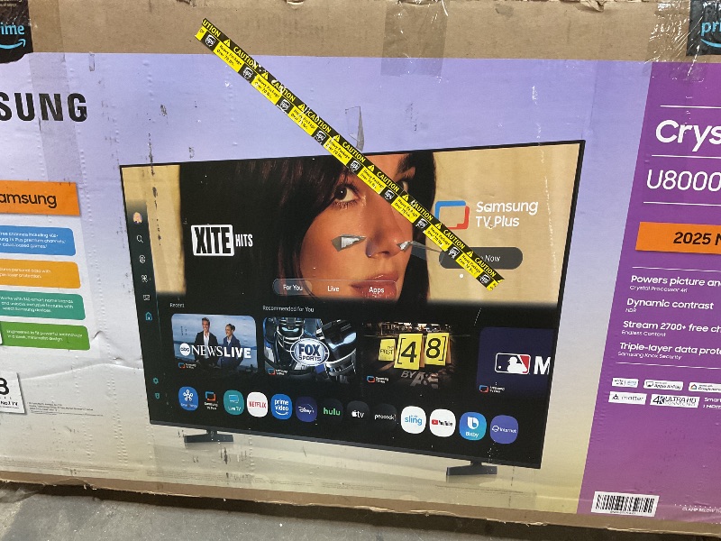 Photo 1 of ****DAMAGED/ BROKEN TELEVISION PARTS ONLY**** Samsung 50-Inch Class Crystal UHD U8000F 4K Smart TV (2025 Model) Endless Free Content, Crystal Processor 4K, MetalStream Design, Knox Security, Alexa Built-in