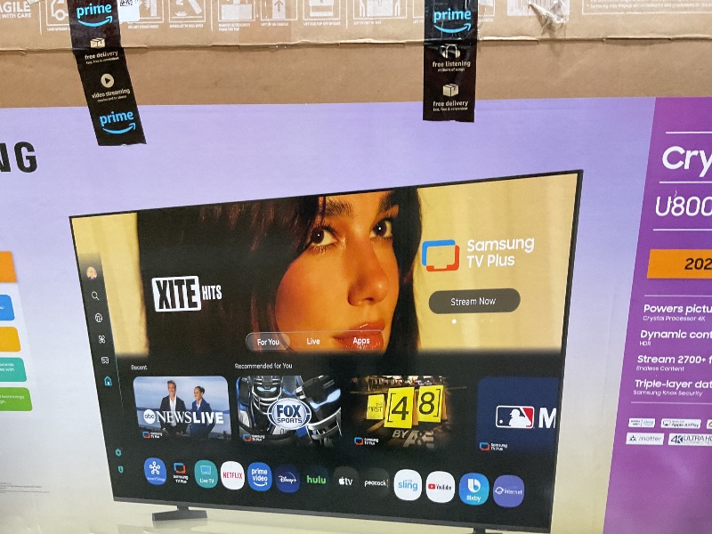 Photo 1 of ****BROKEN DAMAGED TELEVISION PARTS ONLY**** Samsung 65-Inch Class Crystal UHD U8000F 4K Smart TV (2025 Model) Endless Free Content, Crystal Processor 4K, MetalStream Design, Knox Security, Alexa Built-in