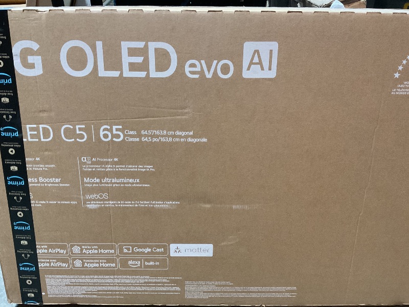 Photo 1 of ****BROKEN SCREEN PARTS ONLY**** LG 65-Inch Class OLED evo AI 4K C5 Series Smart TV w/Dolby Atmos, Dolby Vision, HDR10, AI Super Upscaling 4K, Filmmaker Mode, Wow Orchestra, Alexa Built-in (OLED65C5PUA, 2025)