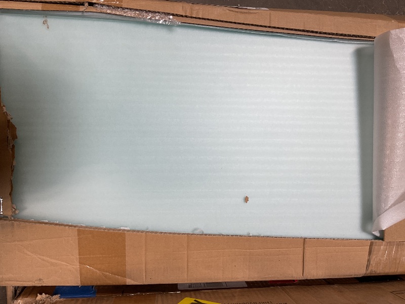 Photo 1 of **MISSING PARTS/PIECES** ALAMEDADT 48'' x 84'' Glass Barn Door and 8 Ft Brushed Nickel Hardware Kit Included, MDF White Barn Door Slab with Frosted Glass, PVC Surface, Combined with Handle and Floor Guide-Assembly Required