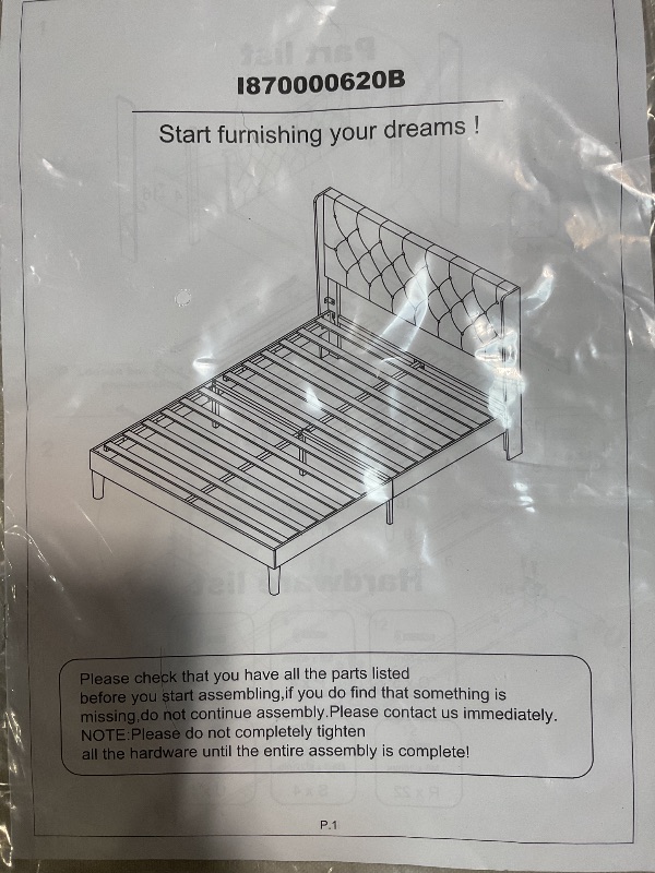 Photo 1 of **** EXTREMELY DIRTY HEADBOARD TOP/UNAWARE OF OTHER DAMAGES **** Bedframe and quilted padded headboard