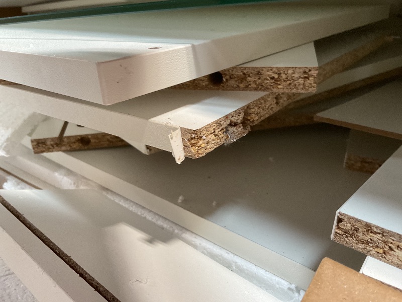 Photo 1 of ** FOR PARTS MISSING MIRROR AND ALOT OF ASSEMBLY PIECES** YITAHOME Vanity Set, Makeup Vanity Desk with Adjustable LED Mirror, Power Outlets, 10 Drawers, Magnifying Glass, Tempered Glass Top, Hairdryer Holder, Stool for Bathroom, Makeup Room