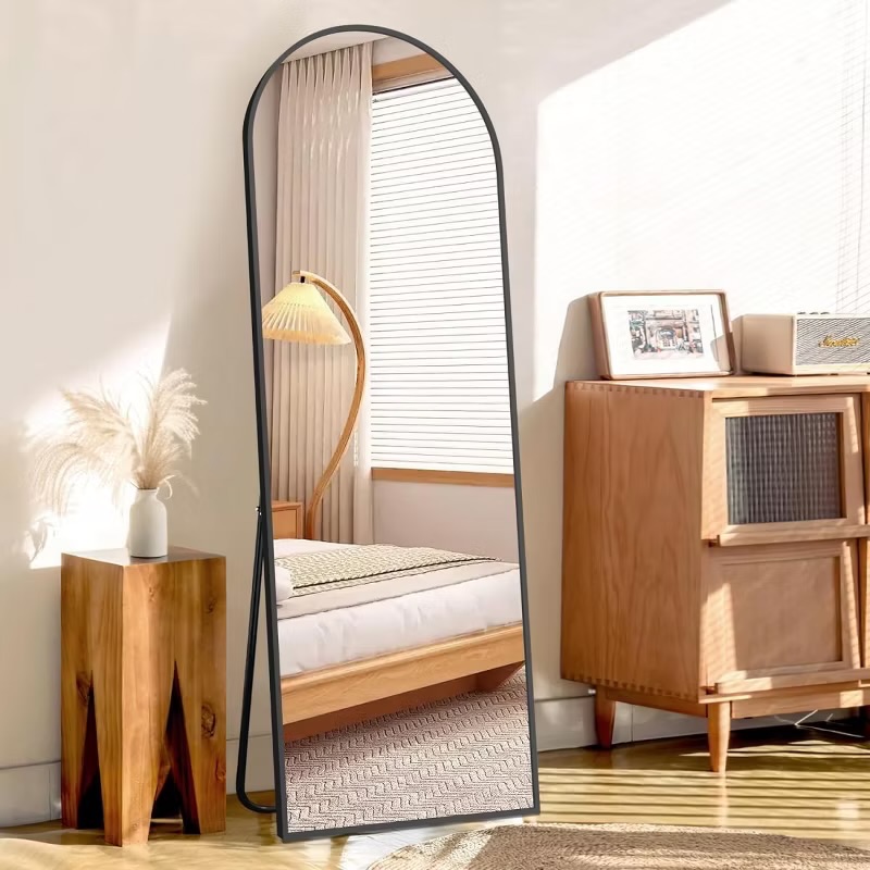 Photo 1 of 64"X21" Arch Mirror Full Length,Floor Standing Mirror, Wall Mirror With Stand Aluminum Alloy Thin Frame,Decorative Wall Mirrors-The Pop Home