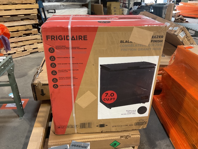 Photo 1 of Frigidaire Chest Deep Freezer, 7 Cu. Ft. Capacity, Granita Rugged Design-Adjustable Thermostat-Removable Vinyl Coated Wire Basket-Easy Defrost Drain