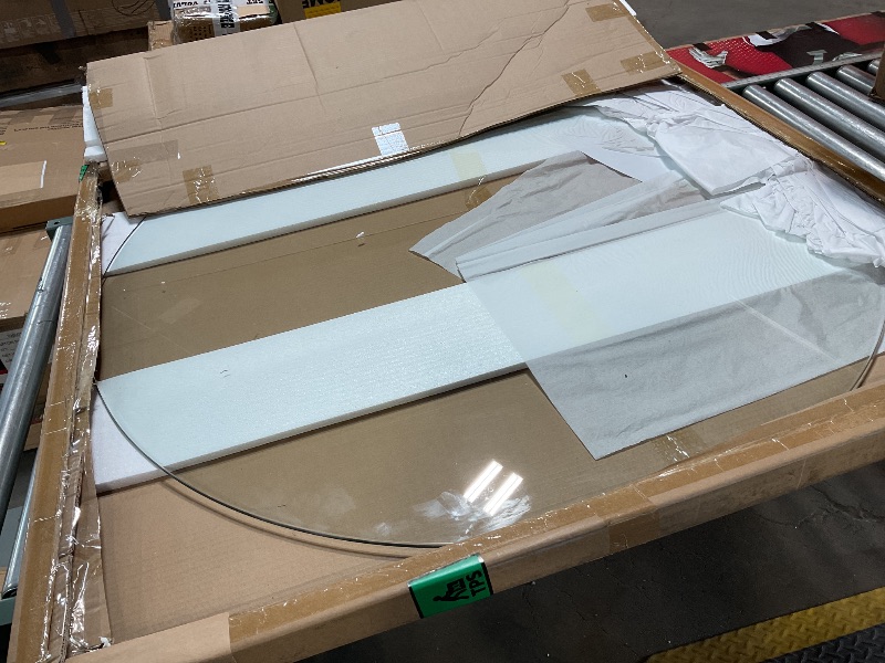 Photo 1 of Audio-Visual Direct 48" Tempered Glass Table Top with Rounded Edge 5/16" Thick