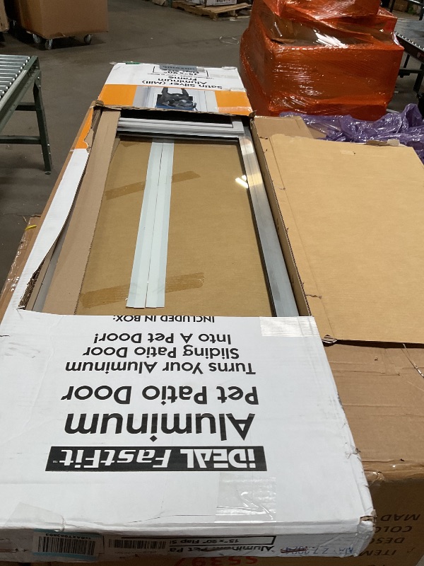 Photo 1 of Ideal Pet Products Aluminum Pet Patio Door, Adjustable Height 77-5/8" to 80-3/8", 15" x 20" Flap Size, Mill/Silver